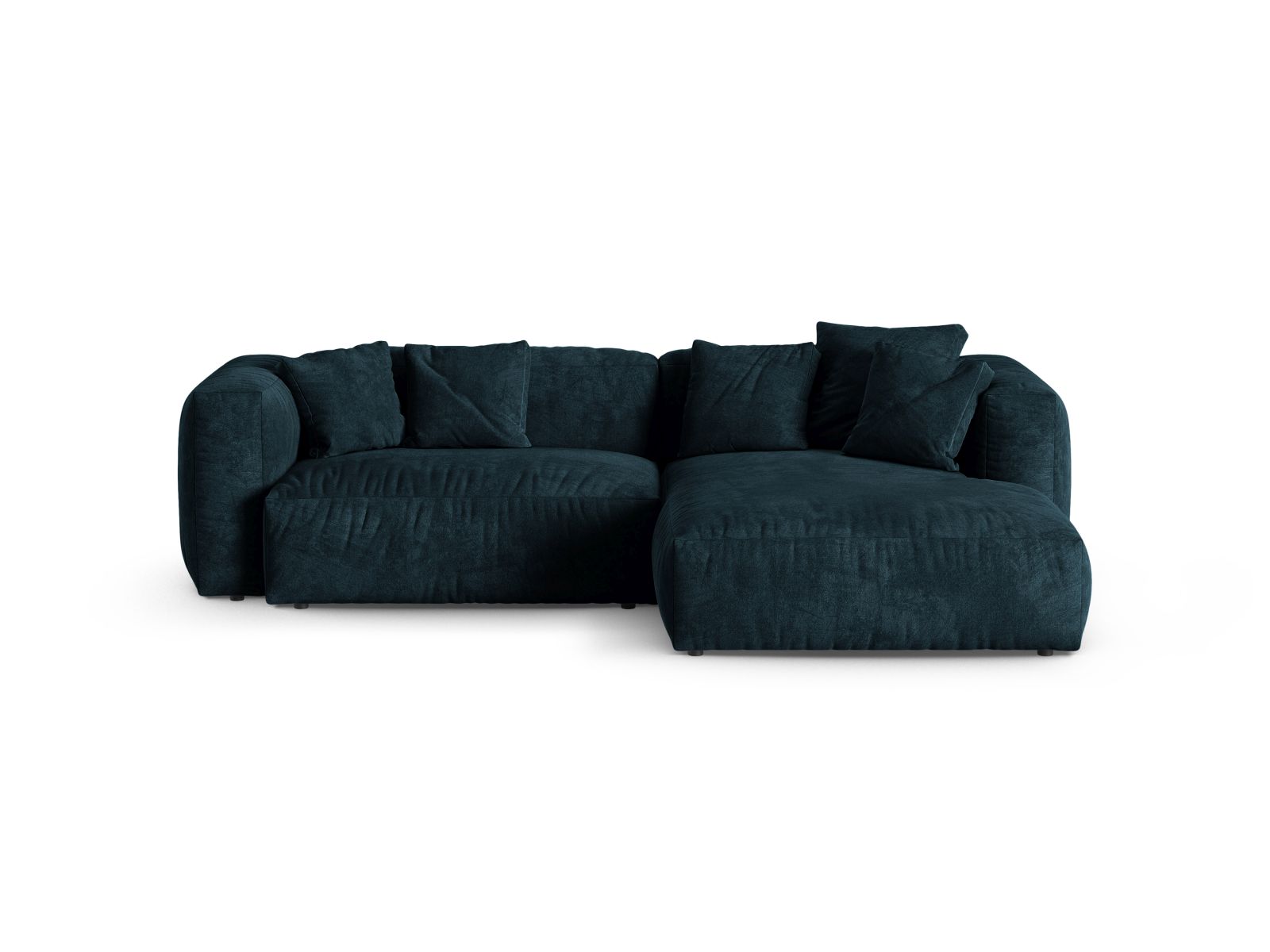 Velvet Modular Right Corner Sofa XL, "Martina", 2 Seats, 280x176x75