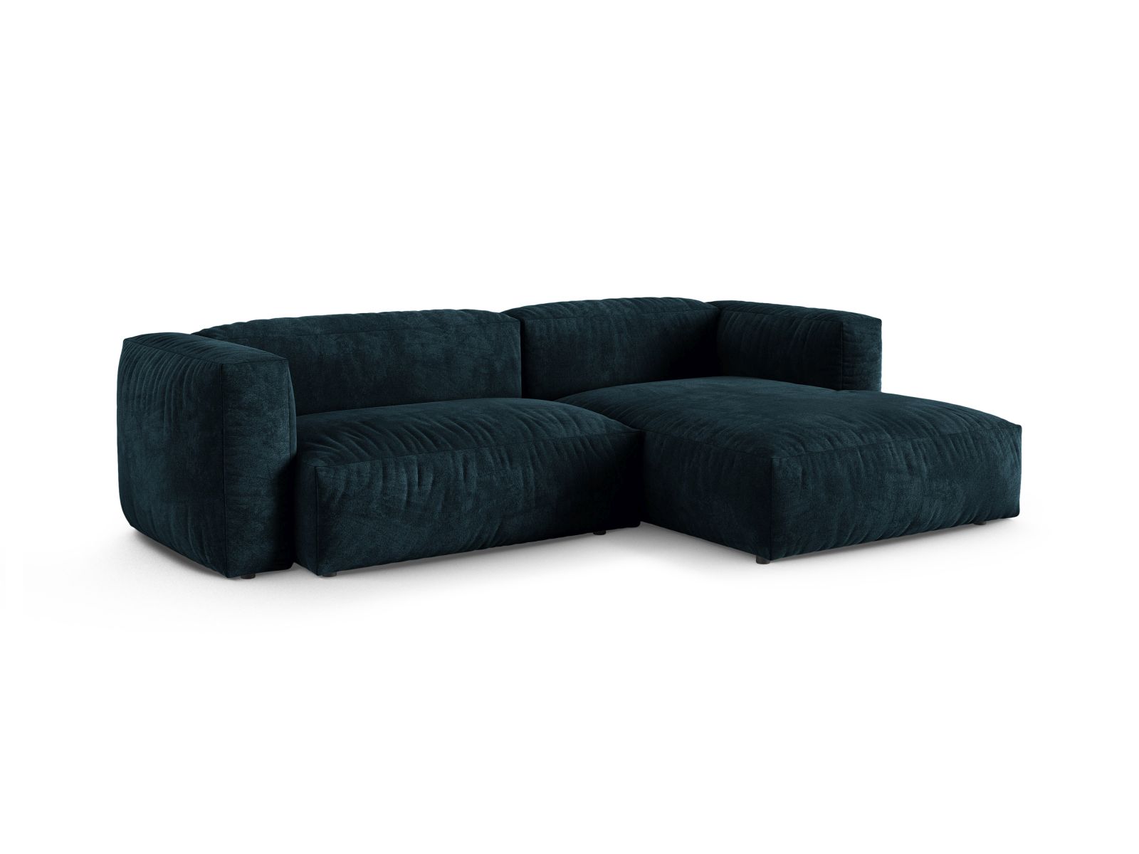 Velvet Modular Right Corner Sofa XL, "Martina", 2 Seats, 280x176x75