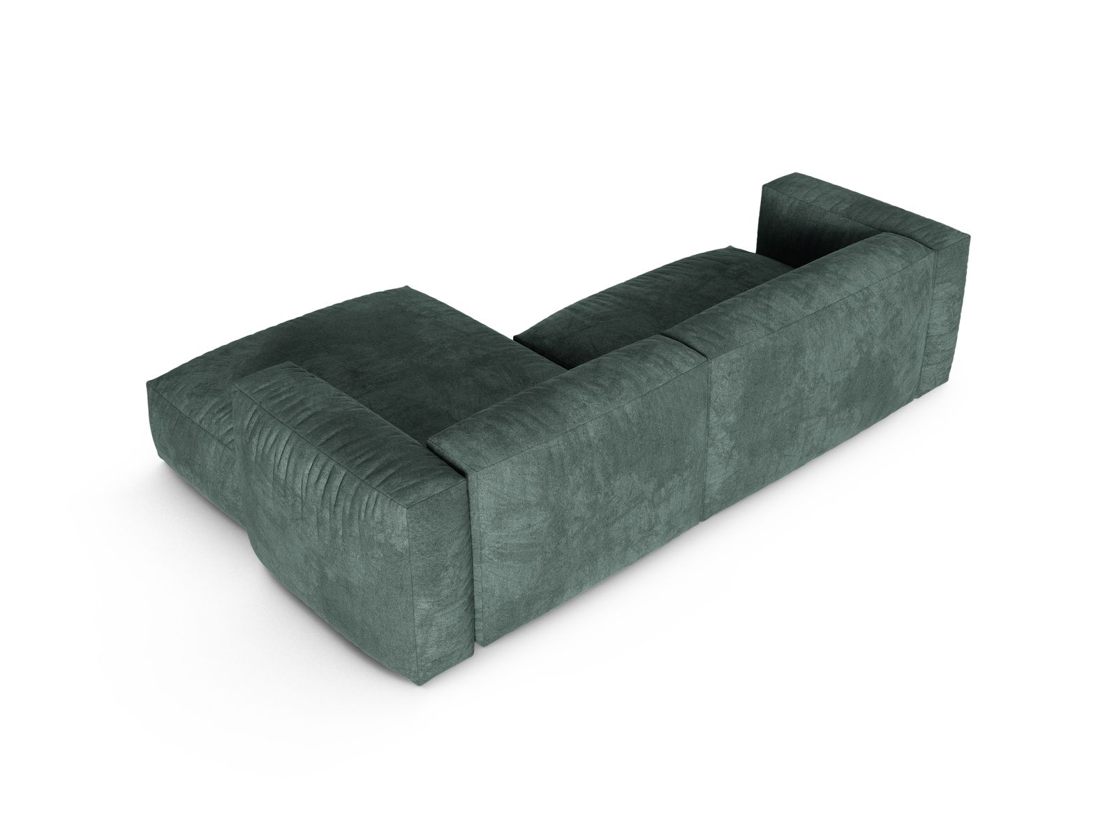 Velvet Modular Right Corner Sofa XL, "Martina", 2 Seats, 280x176x75
