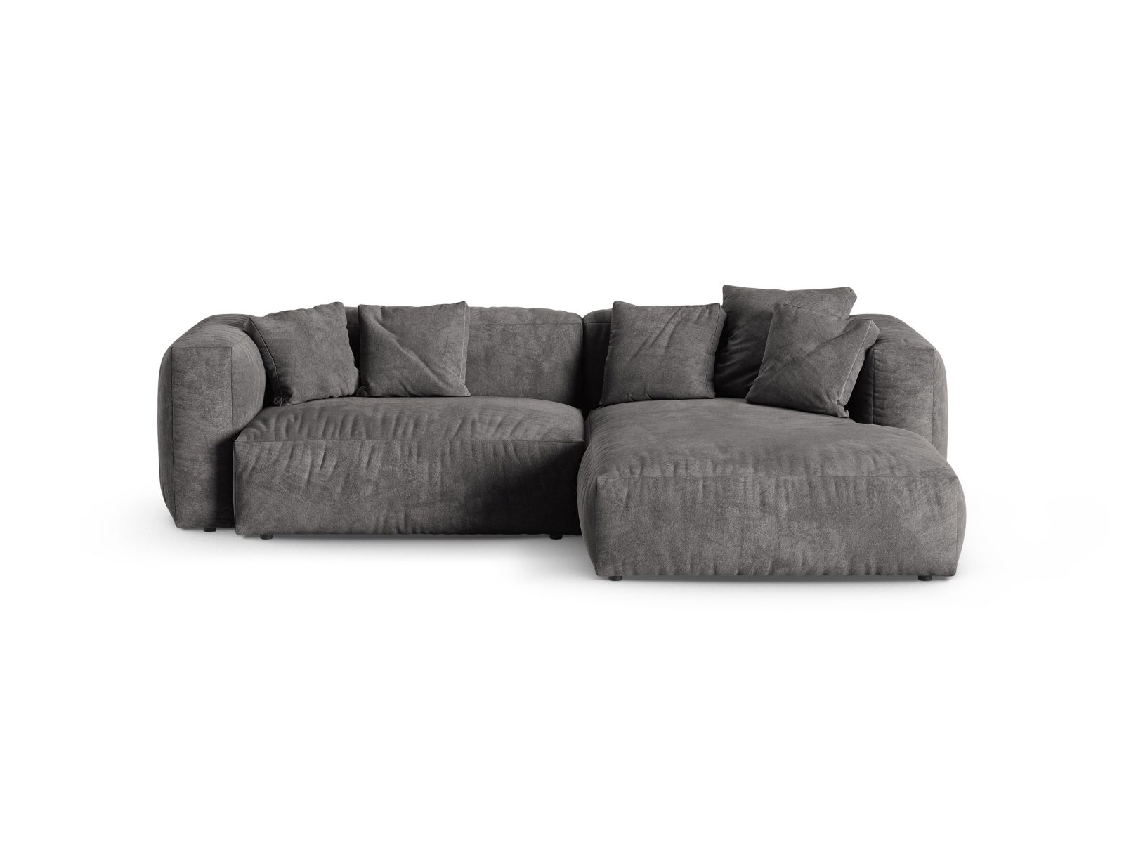 Velvet Modular Right Corner Sofa XL, "Martina", 2 Seats, 280x176x75