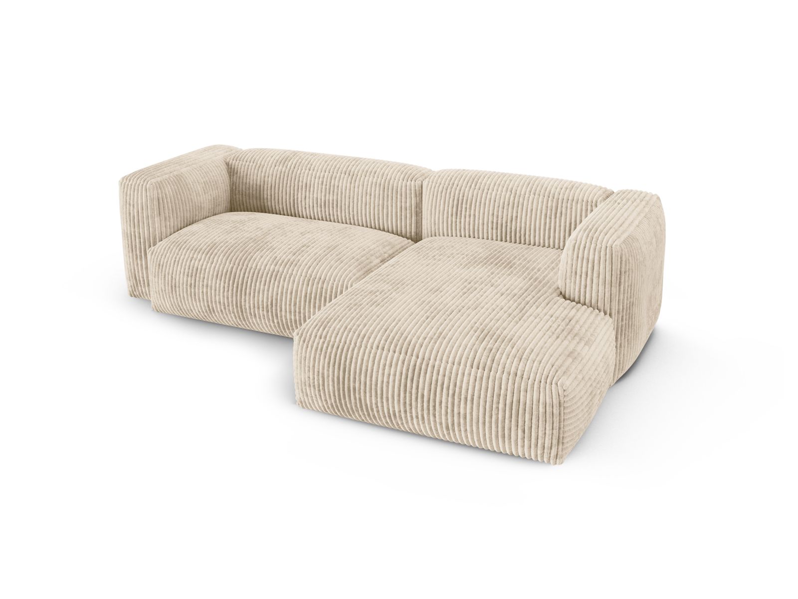 Modular Right Corner Sofa XL, "Martina", 2 Seats, 280x176x75