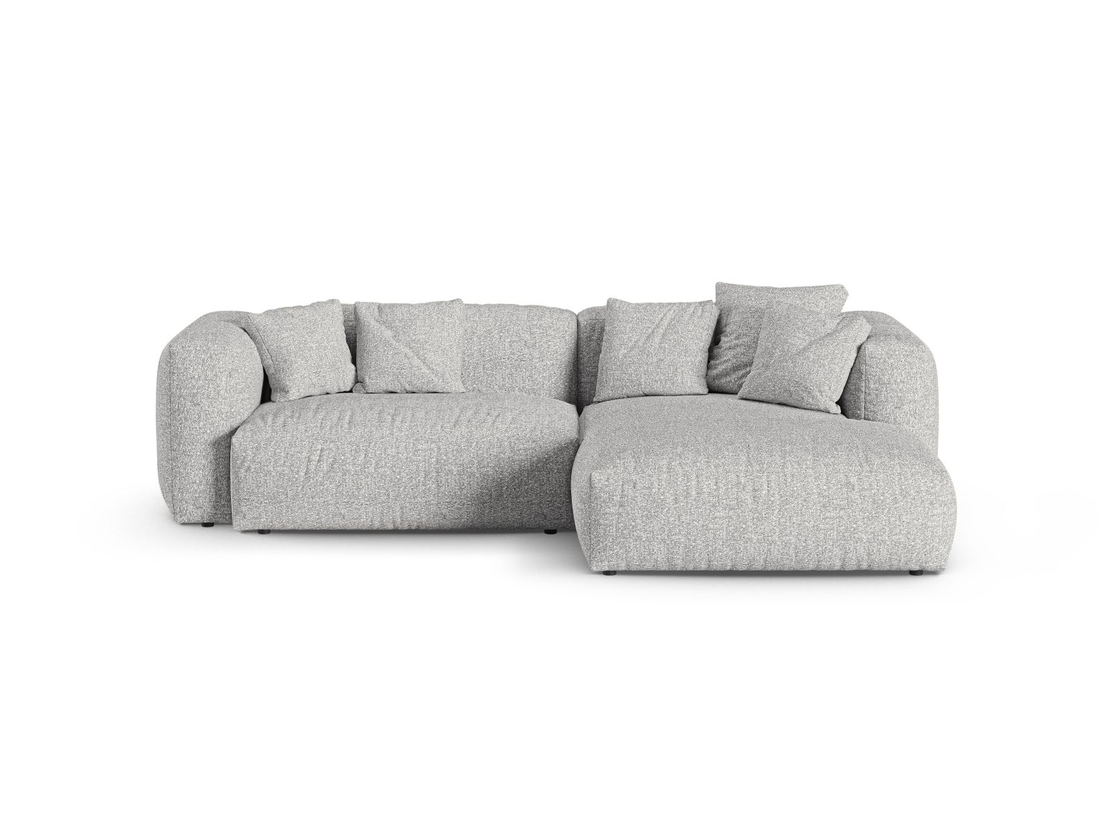 Boucle Modular Right Corner Sofa XL, "Martina", 2 Seats, 280x176x75