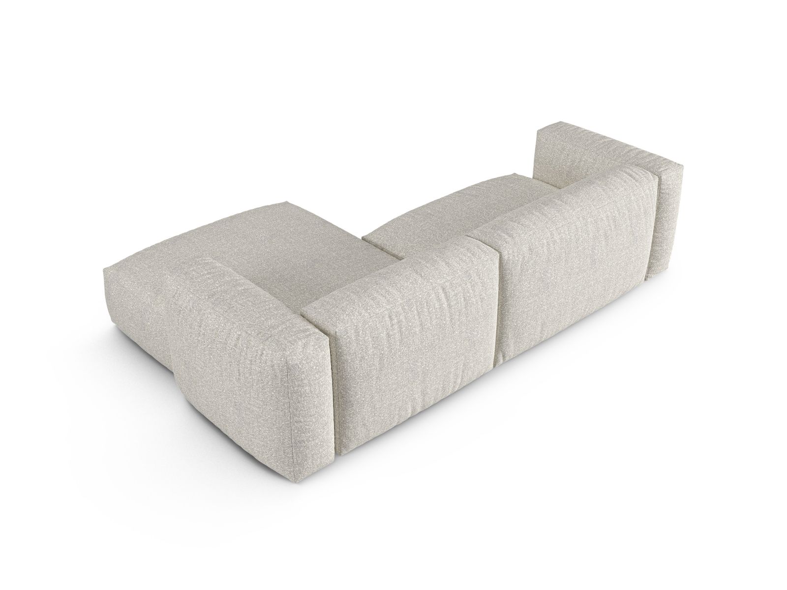 Boucle Modular Right Corner Sofa XL, "Martina", 2 Seats, 280x176x75