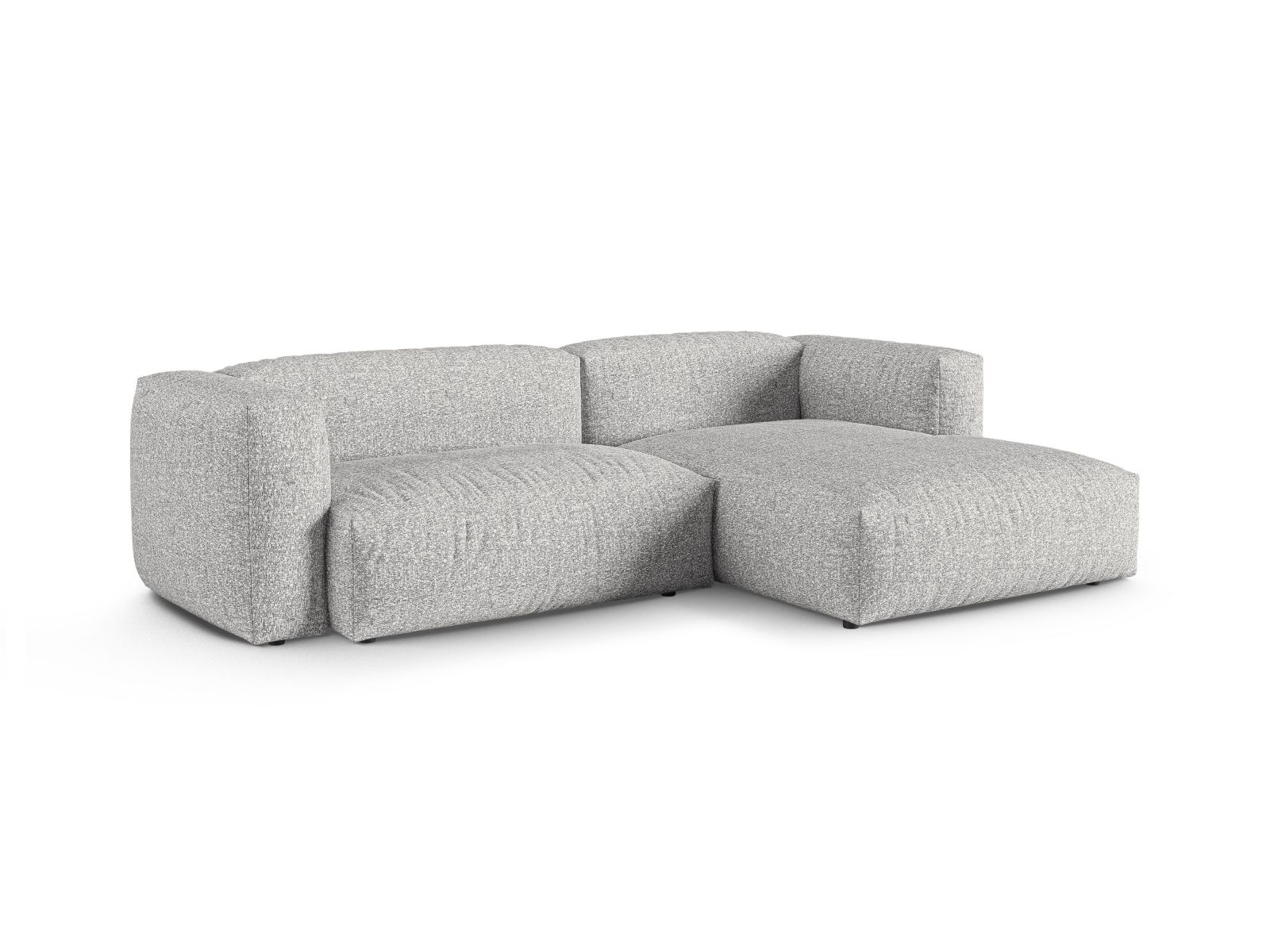 Boucle Modular Right Corner Sofa XL, "Martina", 2 Seats, 280x176x75