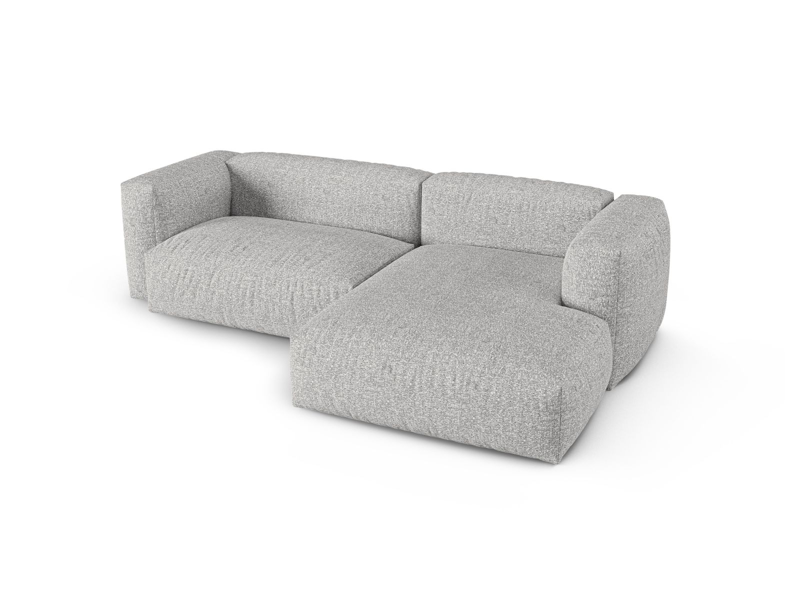 Boucle Modular Right Corner Sofa XL, "Martina", 2 Seats, 280x176x75