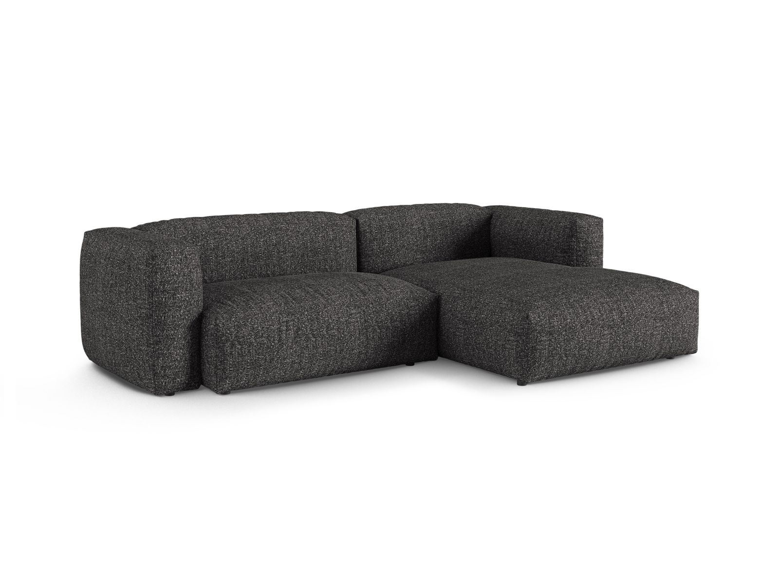 Boucle Modular Right Corner Sofa XL, "Martina", 2 Seats, 280x176x75