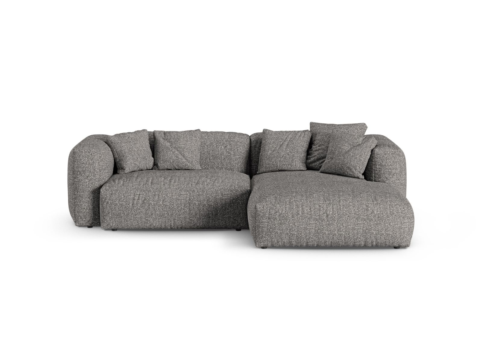 Boucle Modular Right Corner Sofa XL, "Martina", 2 Seats, 280x176x75