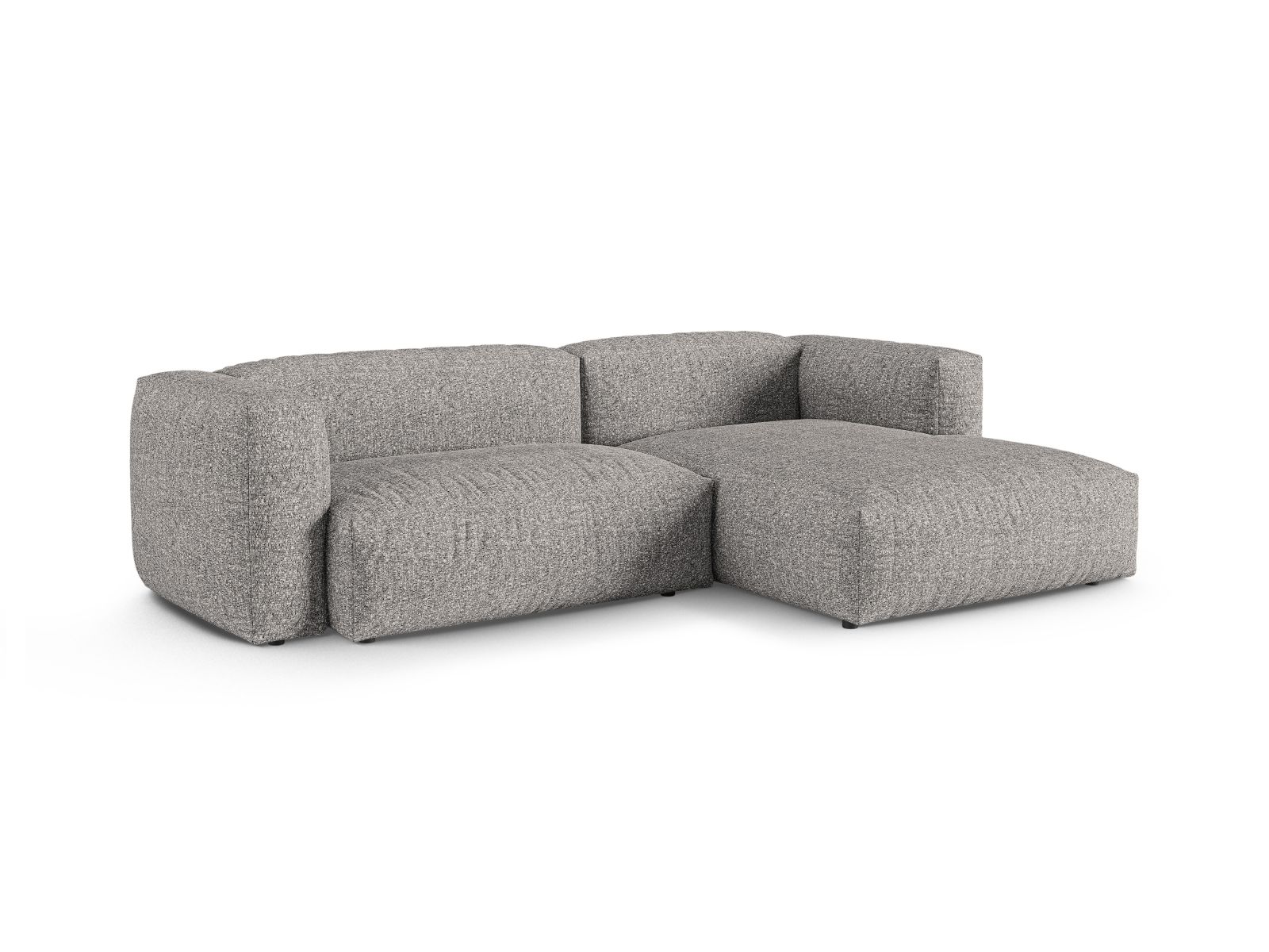 Boucle Modular Right Corner Sofa XL, "Martina", 2 Seats, 280x176x75