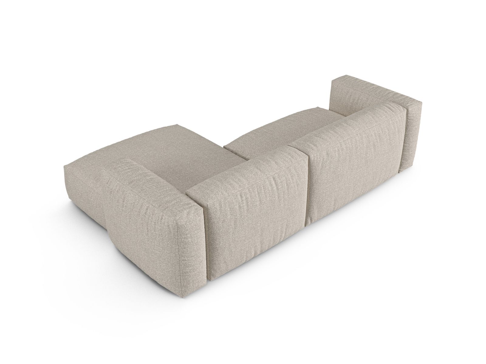 Boucle Modular Right Corner Sofa XL, "Martina", 2 Seats, 280x176x75