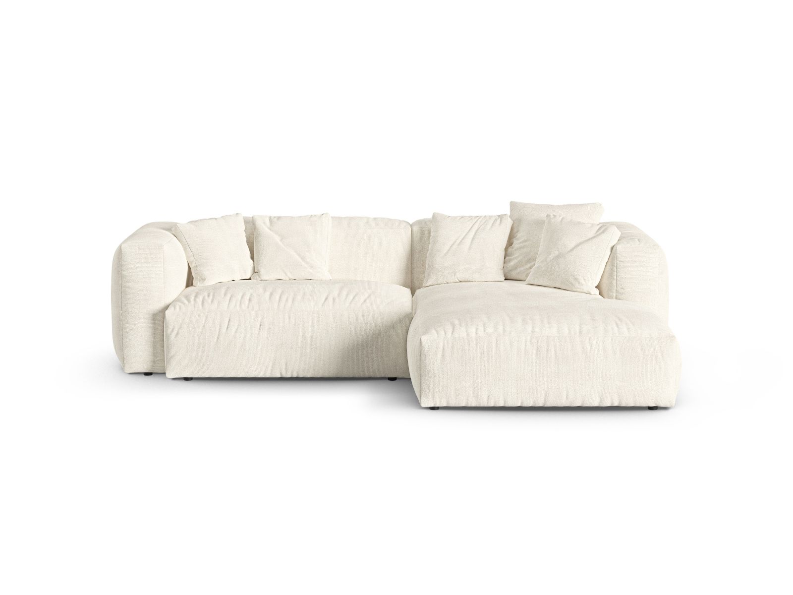 Boucle Modular Right Corner Sofa XL, "Martina", 2 Seats, 280x176x75