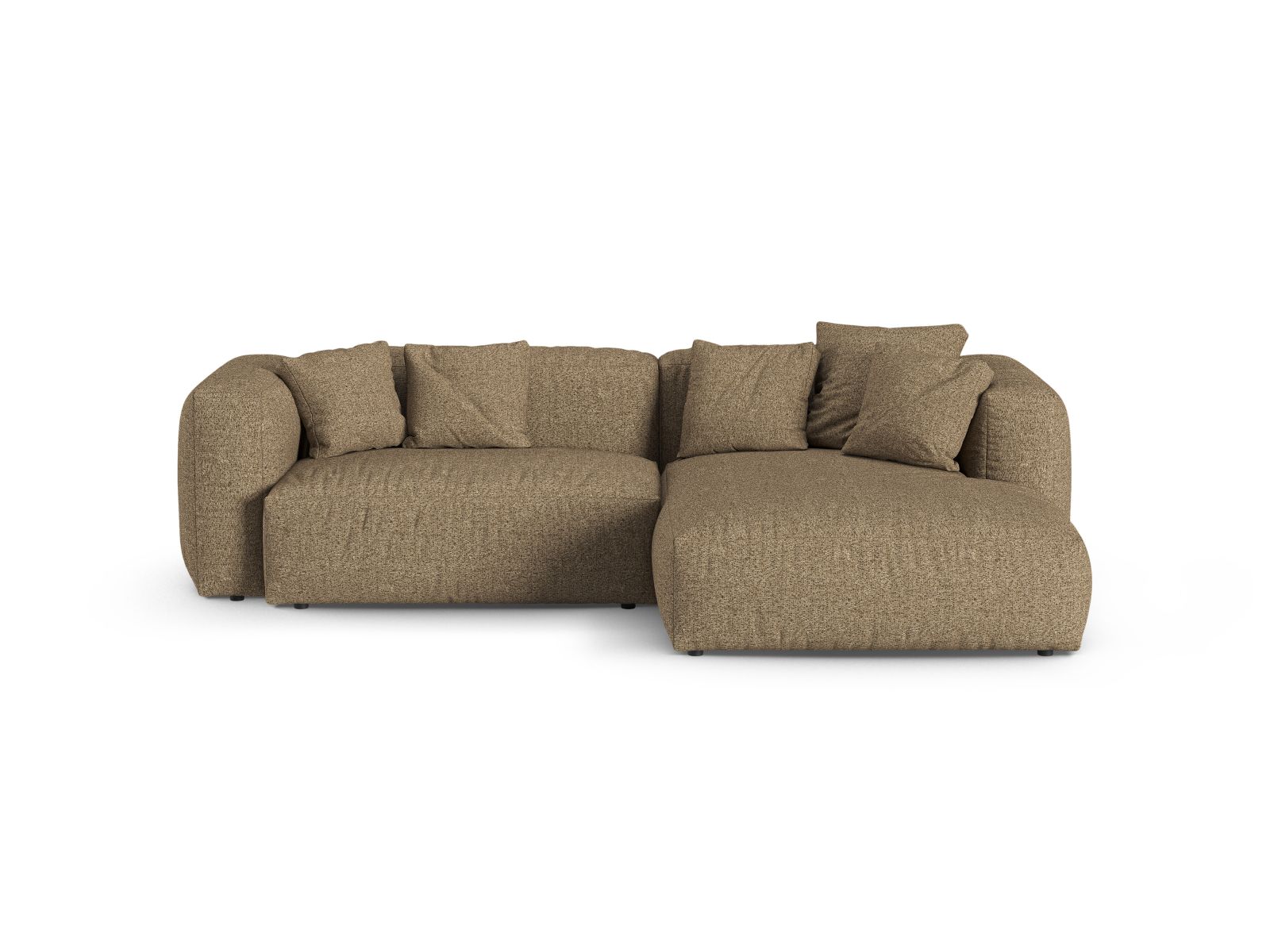 Boucle Modular Right Corner Sofa XL, "Martina", 2 Seats, 280x176x75
