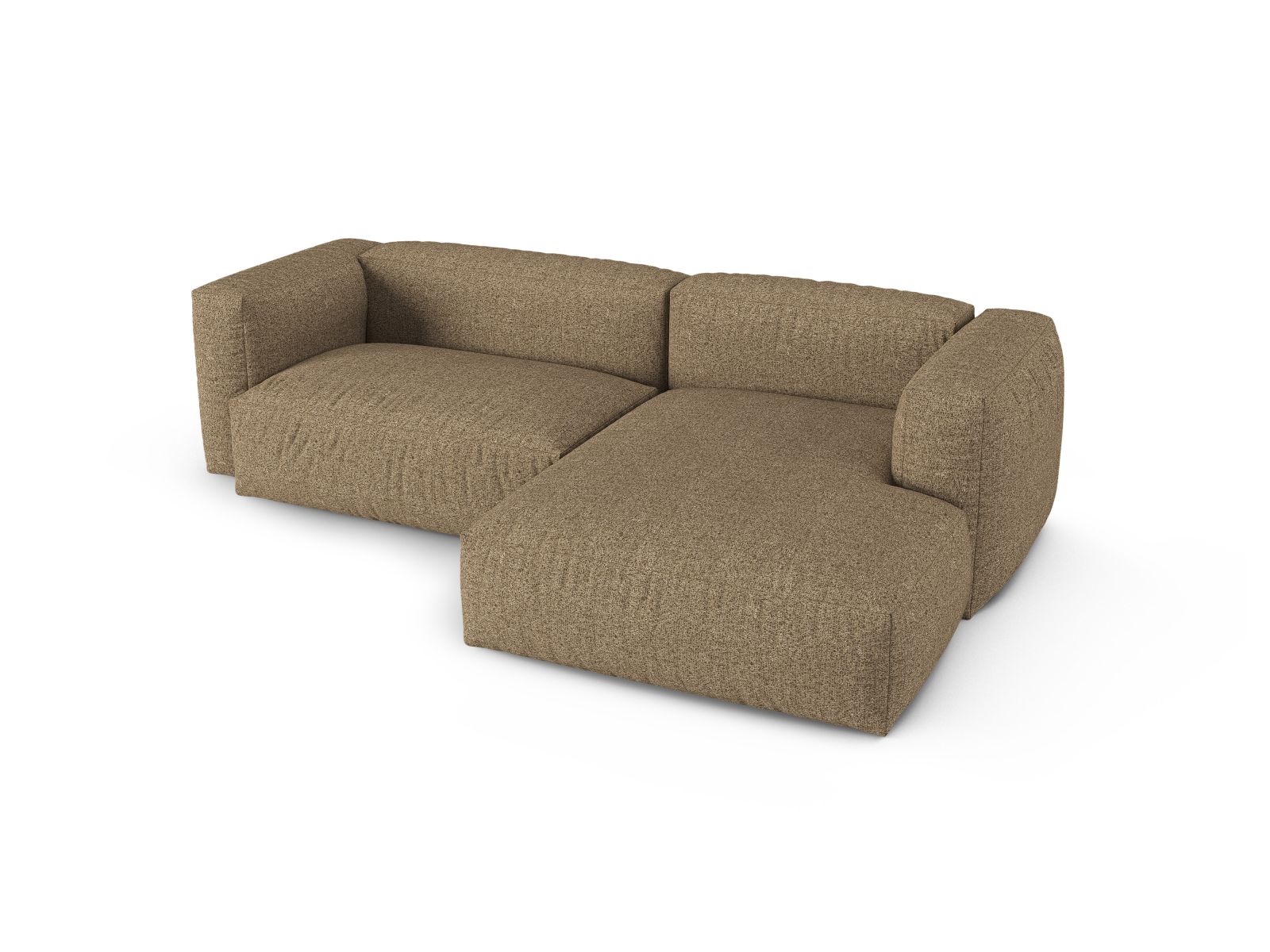Boucle Modular Right Corner Sofa XL, "Martina", 2 Seats, 280x176x75