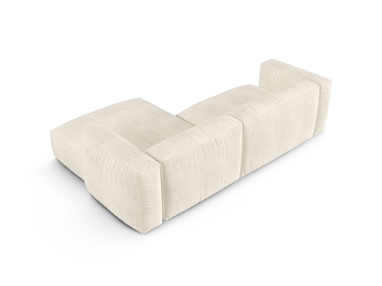 Boucle Modular Right Corner Sofa XL, "Martina", 2 Seats, 280x176x75
