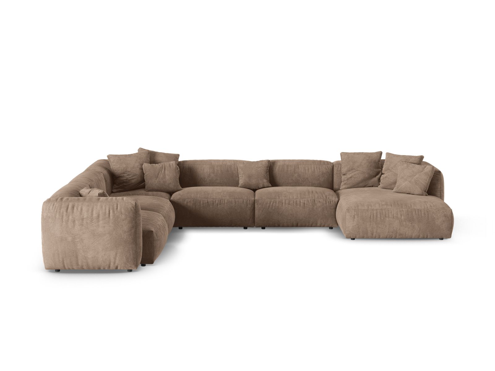 Velvet Modular Left Corner Sofa XL, "Martina", 6 Seats, 420x330x75