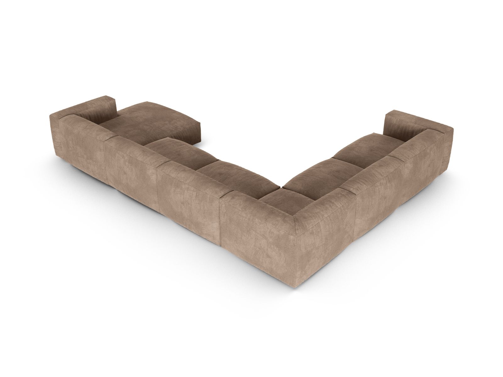 Velvet Modular Left Corner Sofa XL, "Martina", 6 Seats, 420x330x75