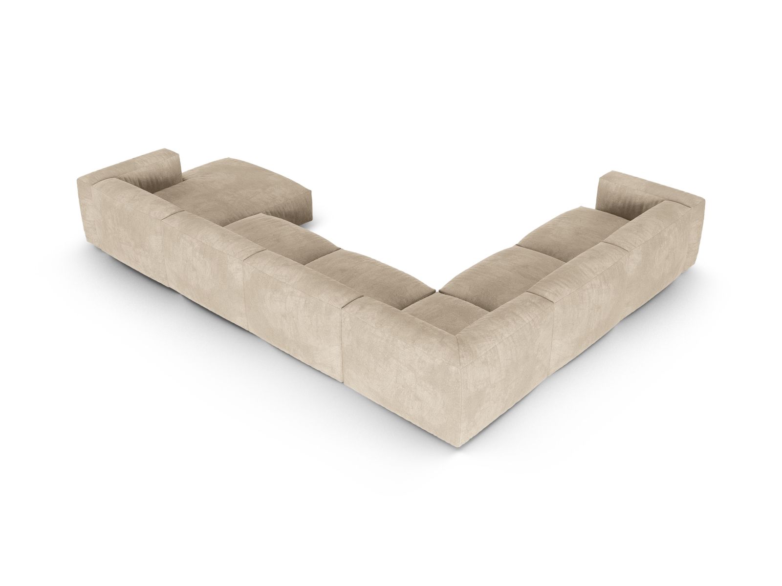 Velvet Modular Left Corner Sofa XL, "Martina", 6 Seats, 420x330x75