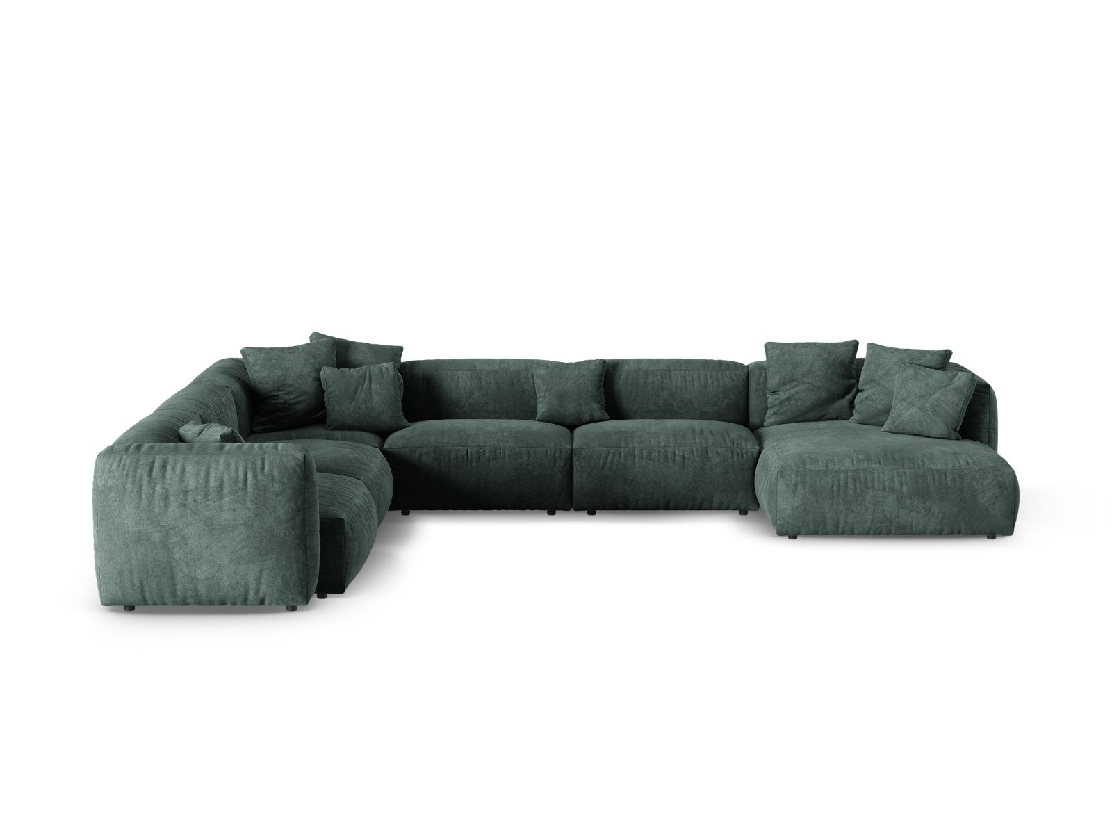 Velvet Modular Left Corner Sofa XL, "Martina", 6 Seats, 420x330x75