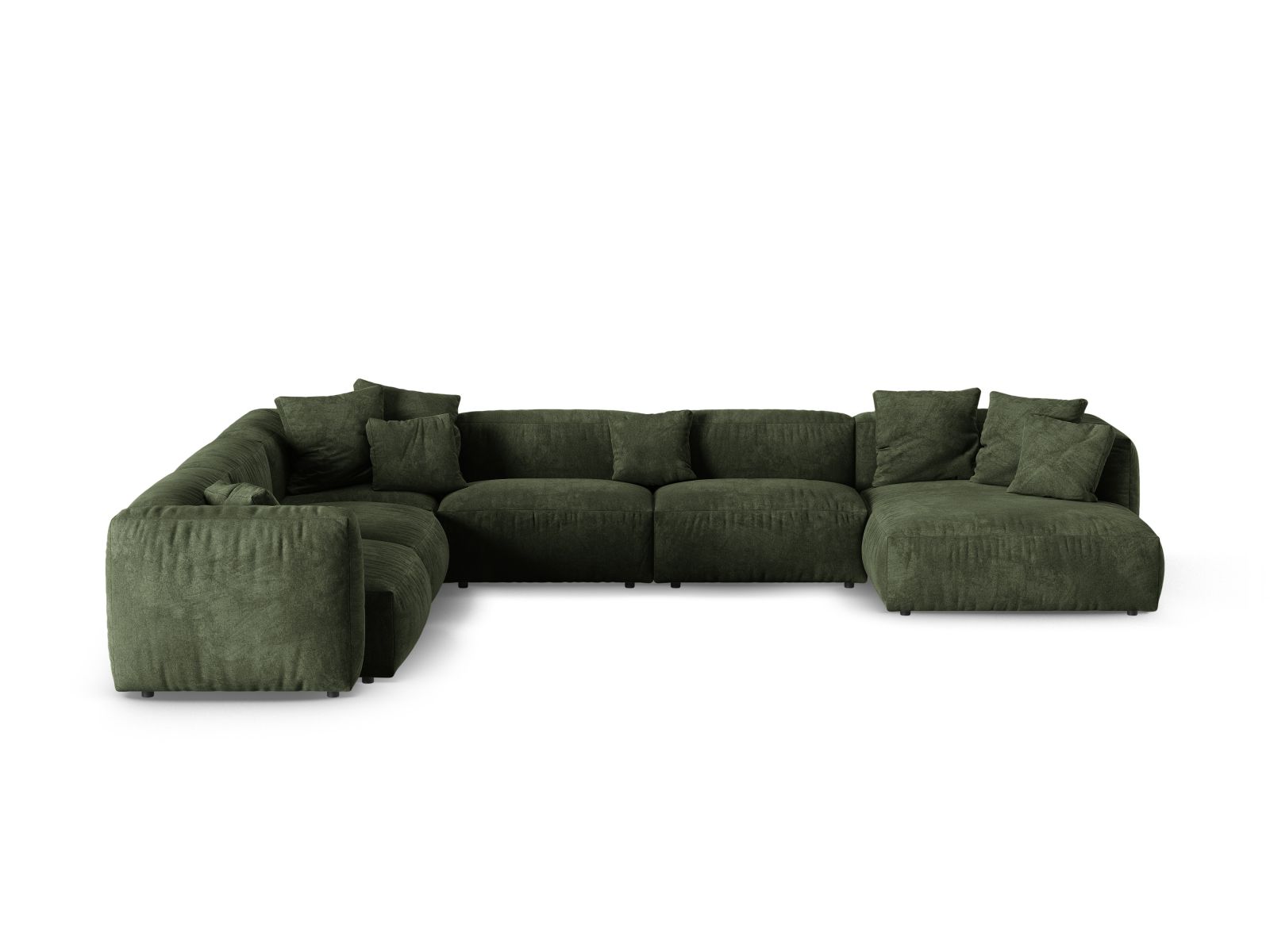 Velvet Modular Left Corner Sofa XL, "Martina", 6 Seats, 420x330x75