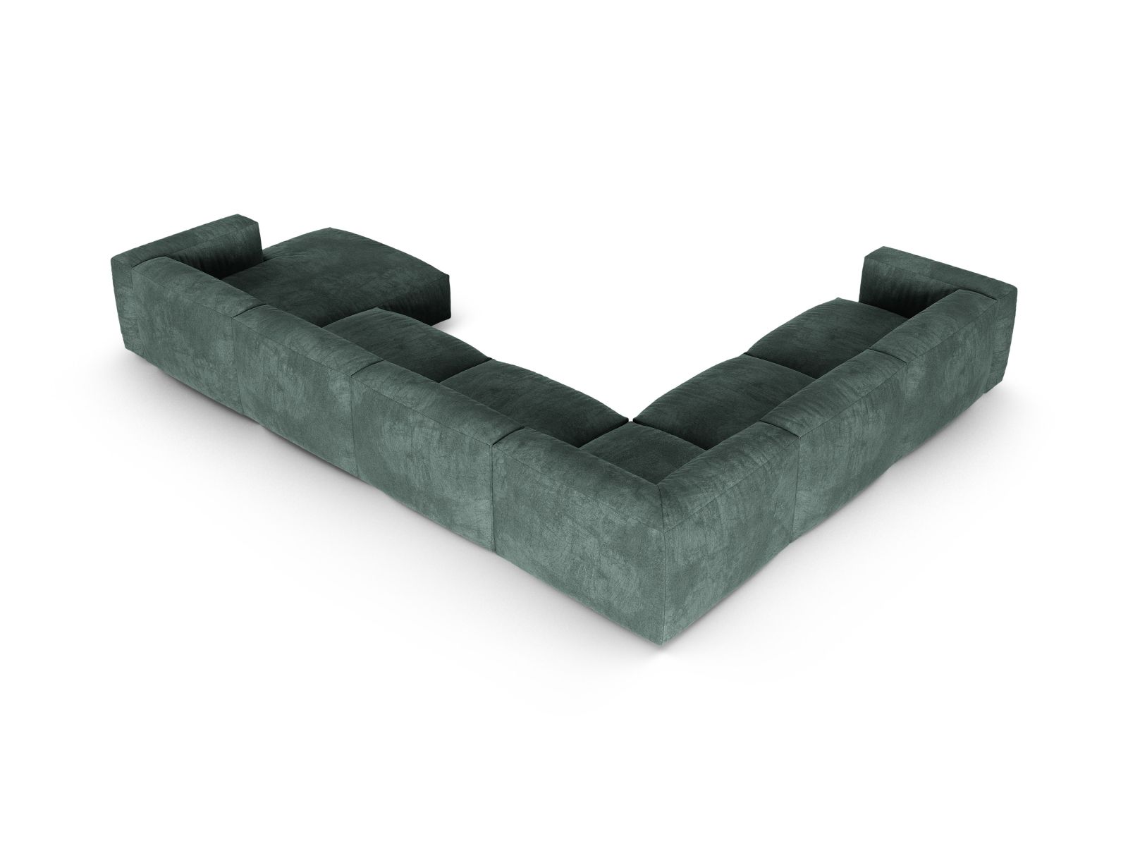 Velvet Modular Left Corner Sofa XL, "Martina", 6 Seats, 420x330x75