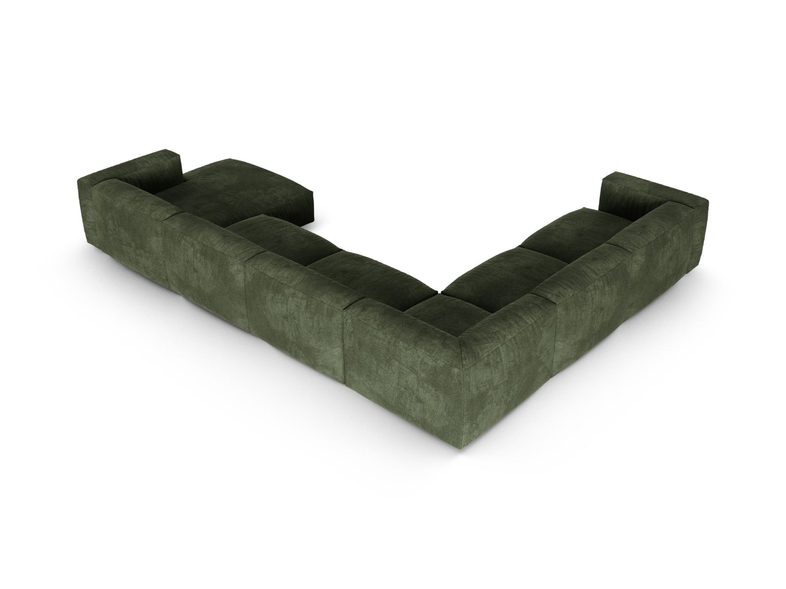 Velvet Modular Left Corner Sofa XL, "Martina", 6 Seats, 420x330x75