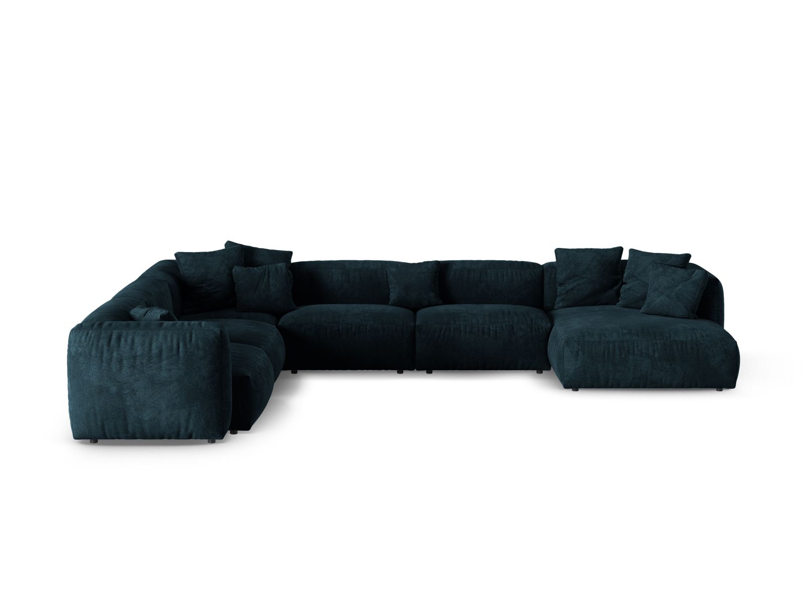 Velvet Modular Left Corner Sofa XL, "Martina", 6 Seats, 420x330x75