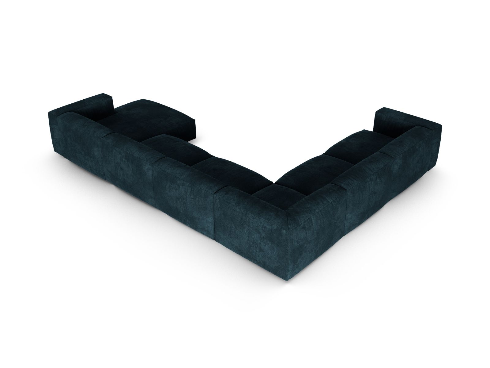 Velvet Modular Left Corner Sofa XL, "Martina", 6 Seats, 420x330x75