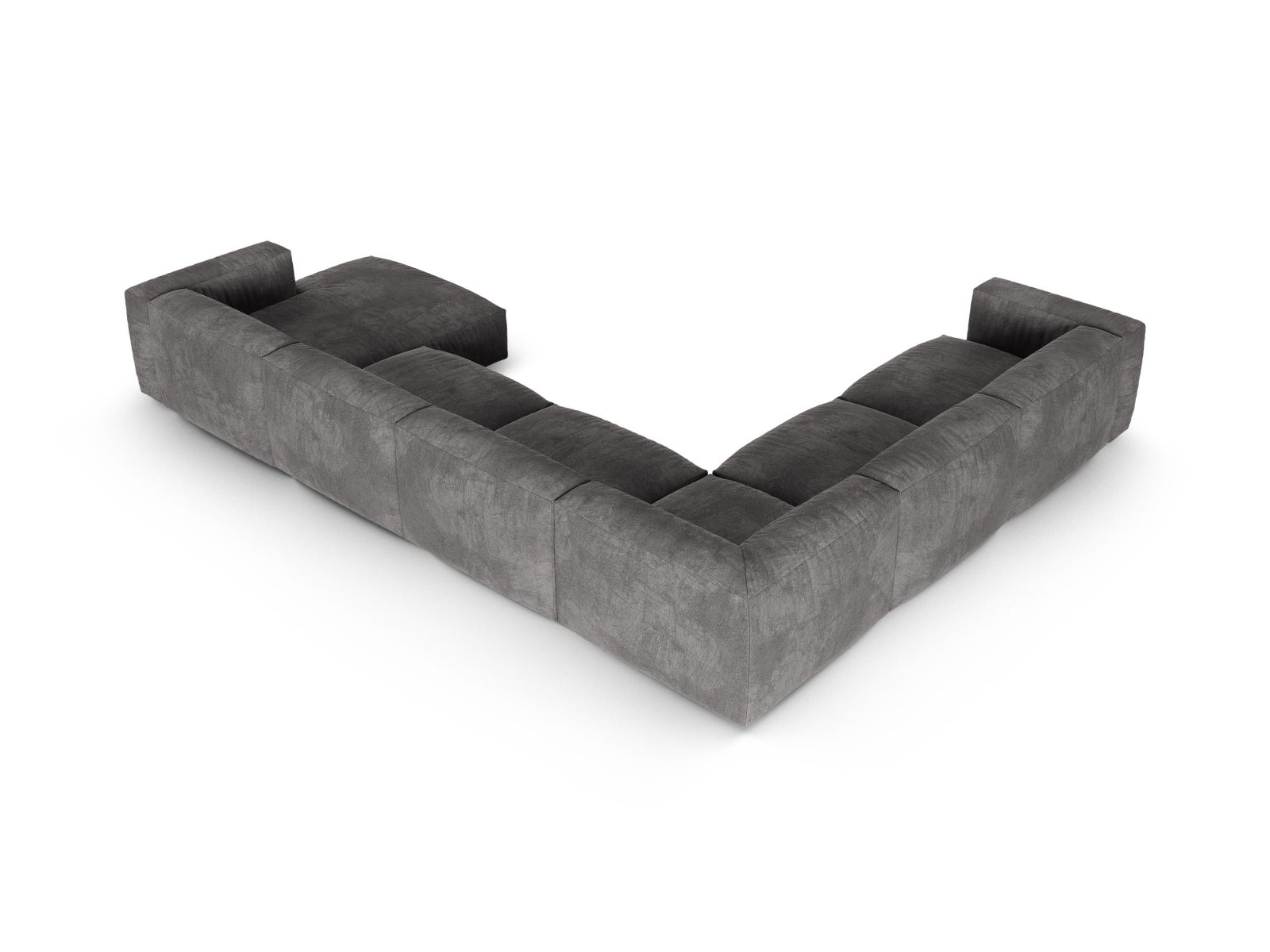 Velvet Modular Left Corner Sofa XL, "Martina", 6 Seats, 420x330x75