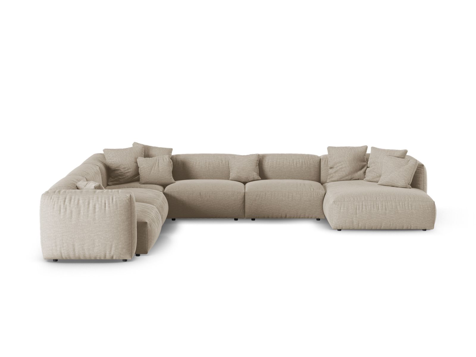 Modular Left Corner Sofa XL, "Martina", 6 Seats, 420x330x75