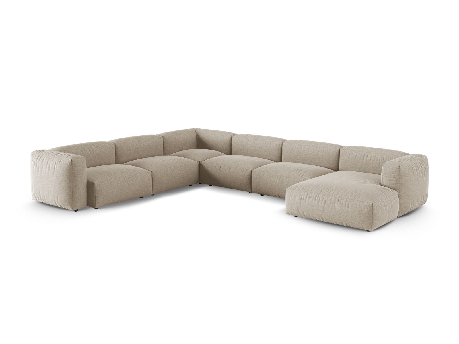 Modular Left Corner Sofa XL, "Martina", 6 Seats, 420x330x75