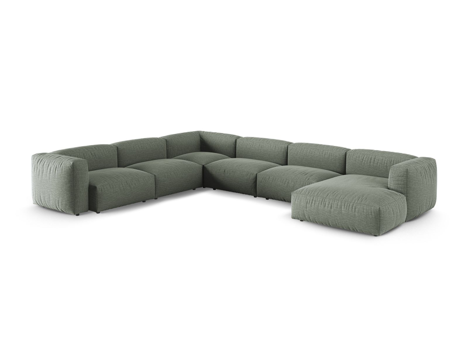 Modular Left Corner Sofa XL, "Martina", 6 Seats, 420x330x75