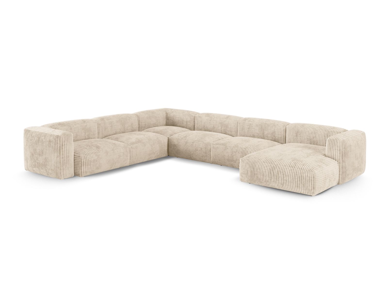 Modular Left Corner Sofa XL, "Martina", 6 Seats, 420x330x75
