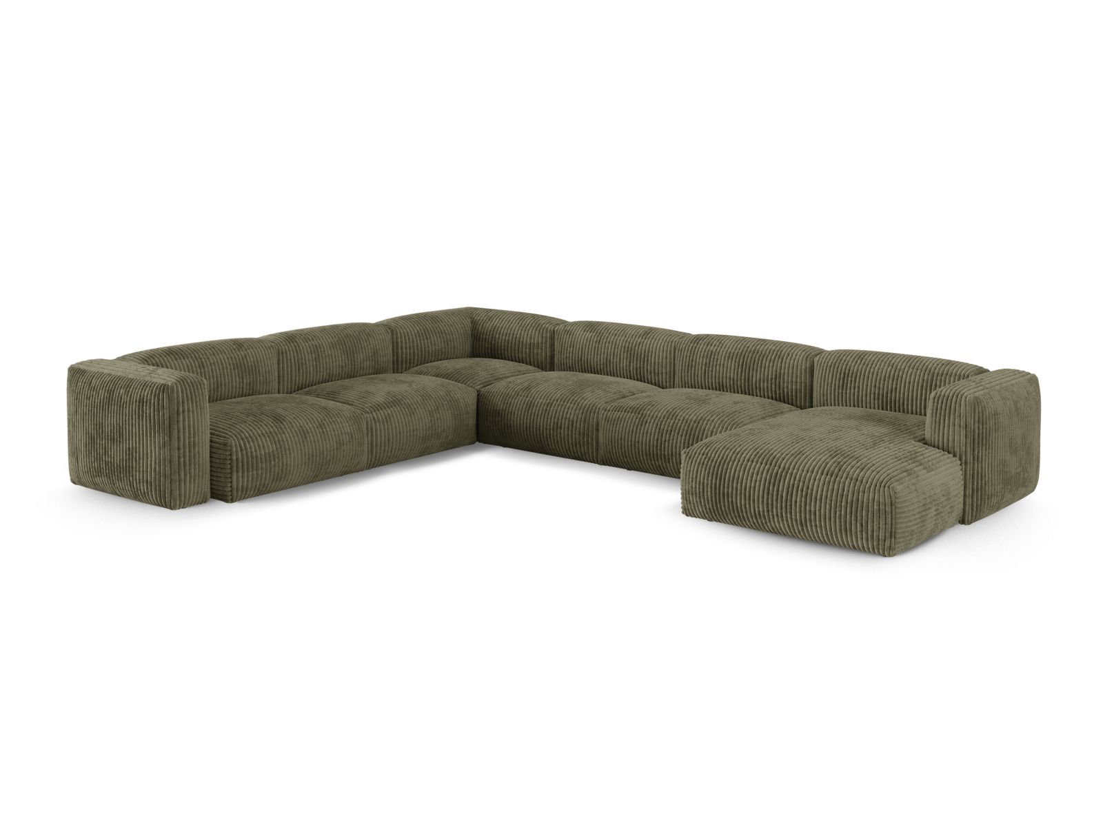 Modular Left Corner Sofa XL, "Martina", 6 Seats, 420x330x75