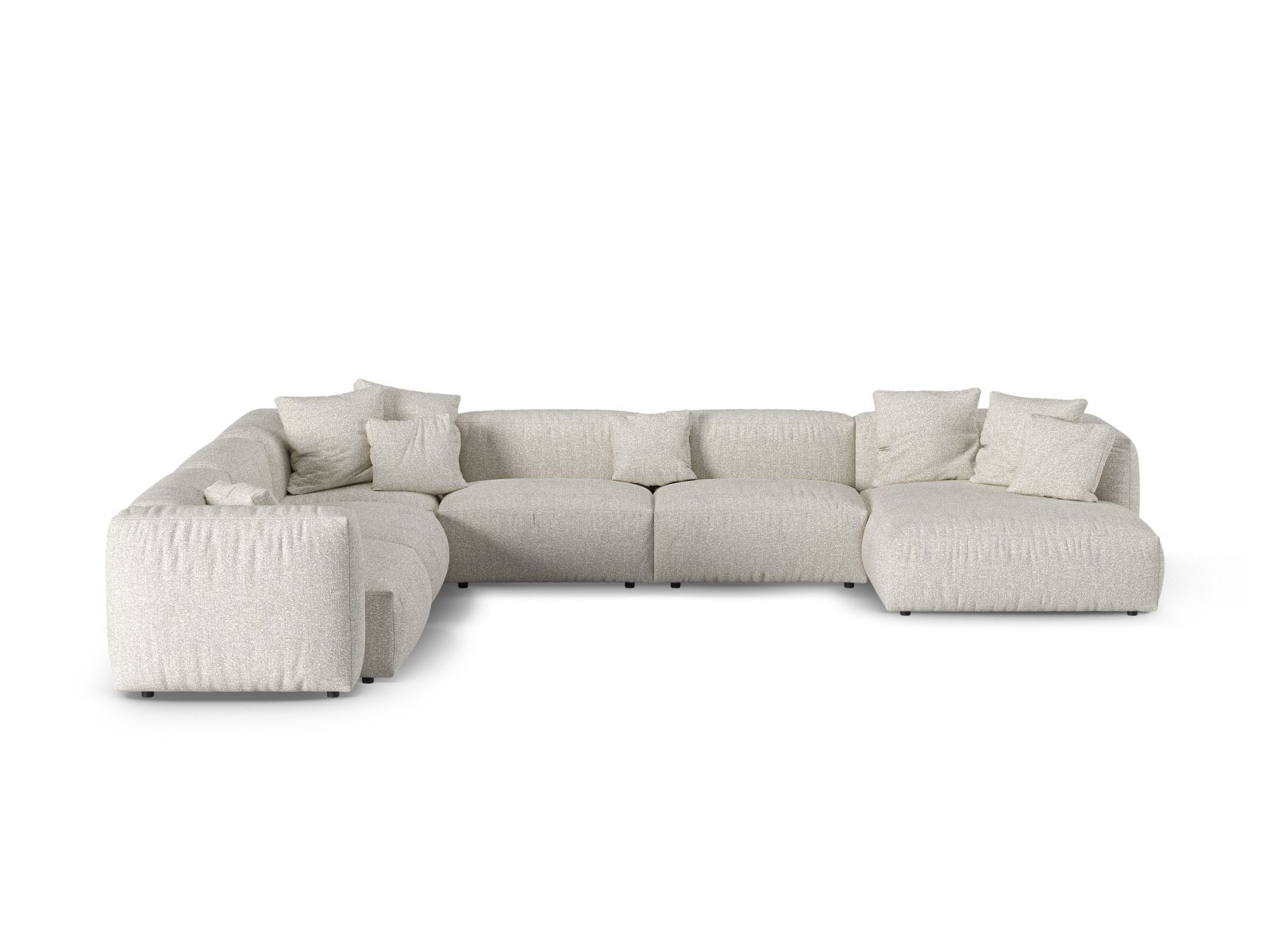 Boucle Modular Left Corner Sofa XL, "Martina", 6 Seats, 420x330x75