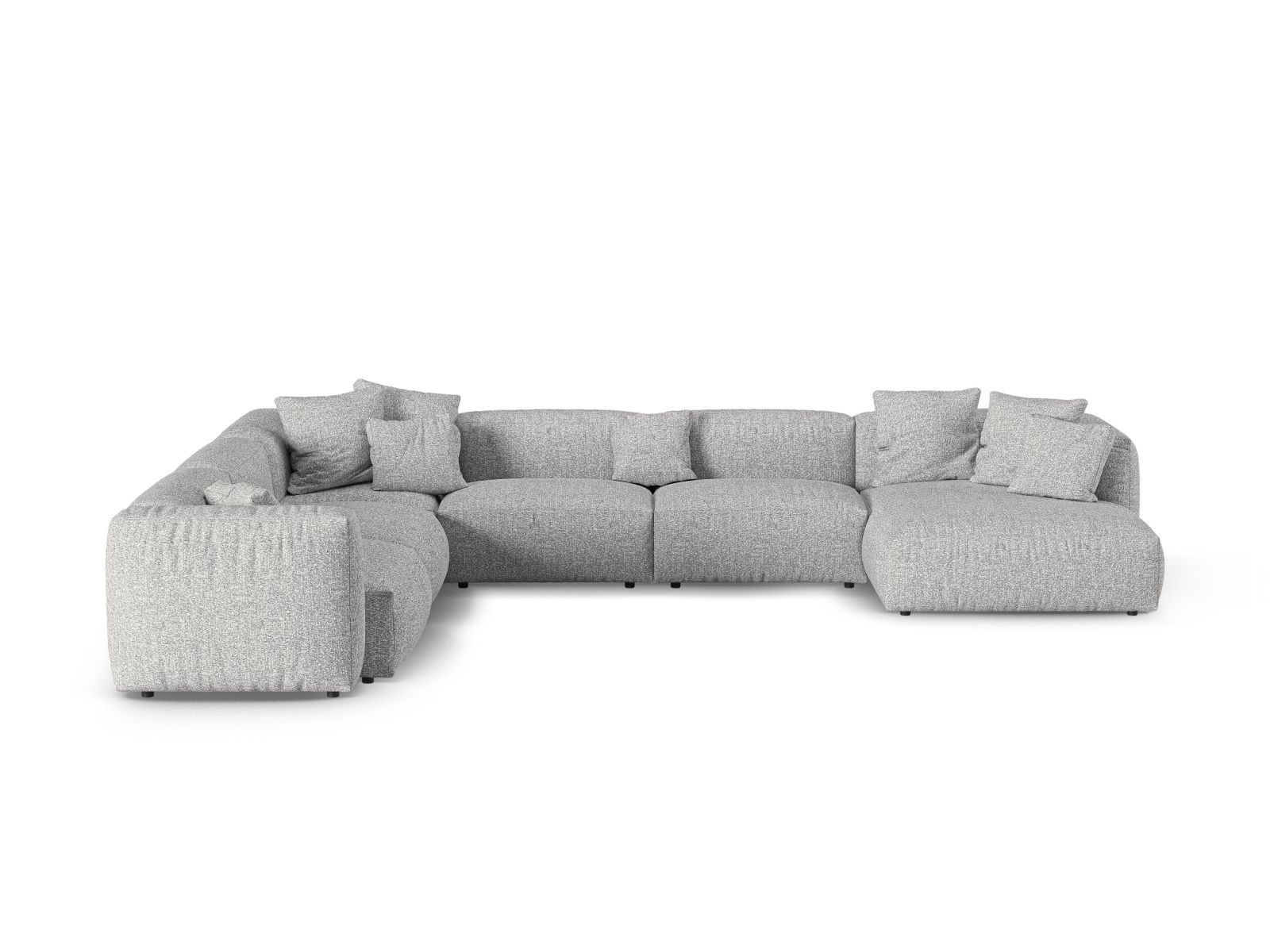 Boucle Modular Left Corner Sofa XL, "Martina", 6 Seats, 420x330x75