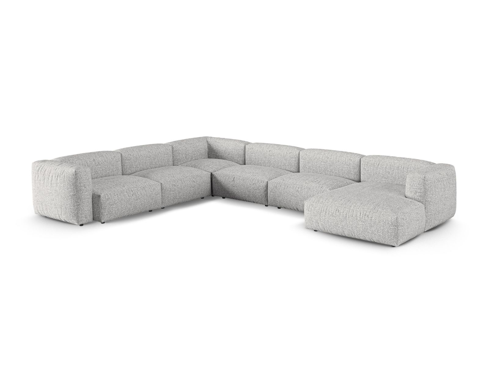 Boucle Modular Left Corner Sofa XL, "Martina", 6 Seats, 420x330x75