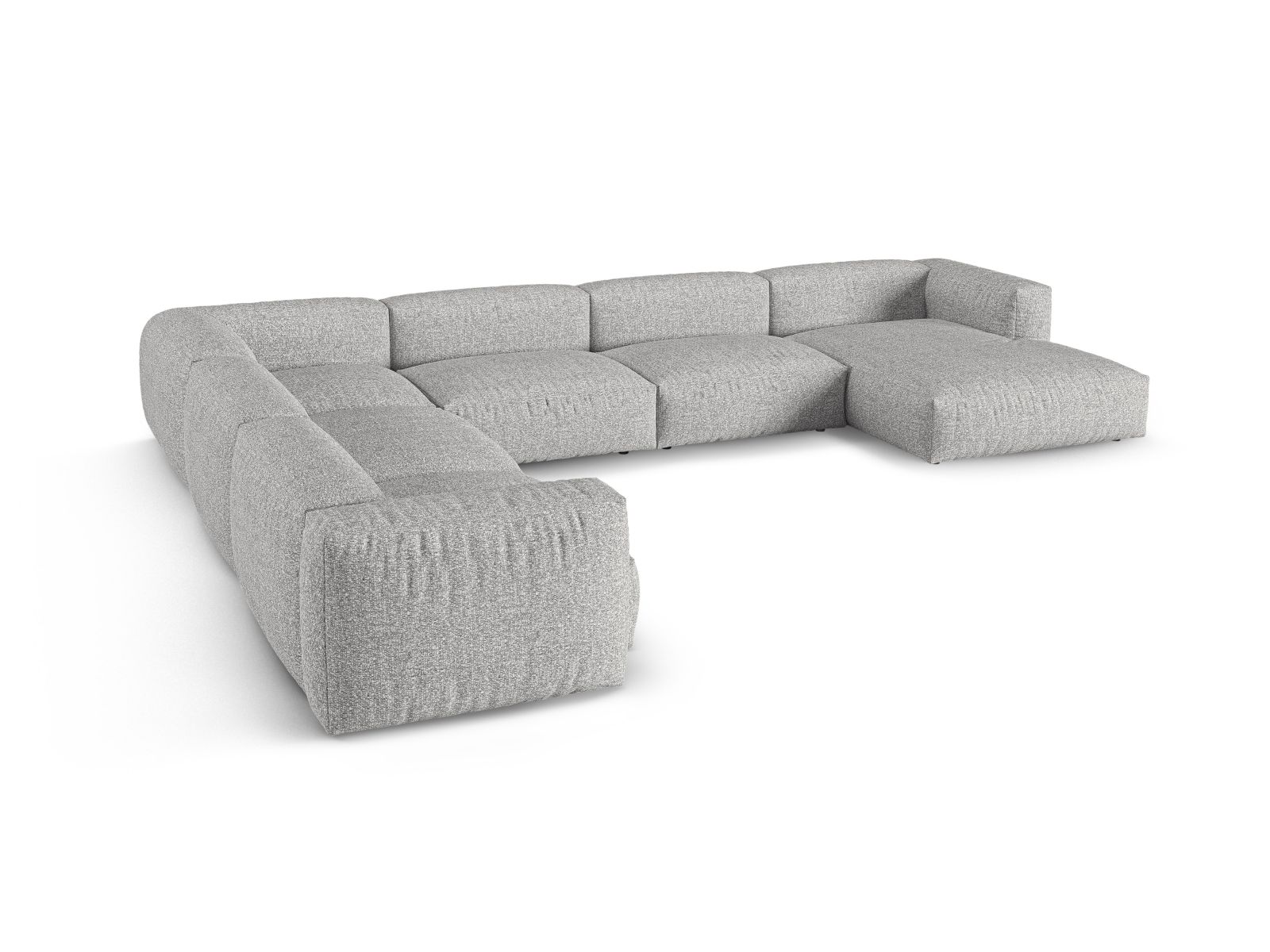 Boucle Modular Left Corner Sofa XL, "Martina", 6 Seats, 420x330x75