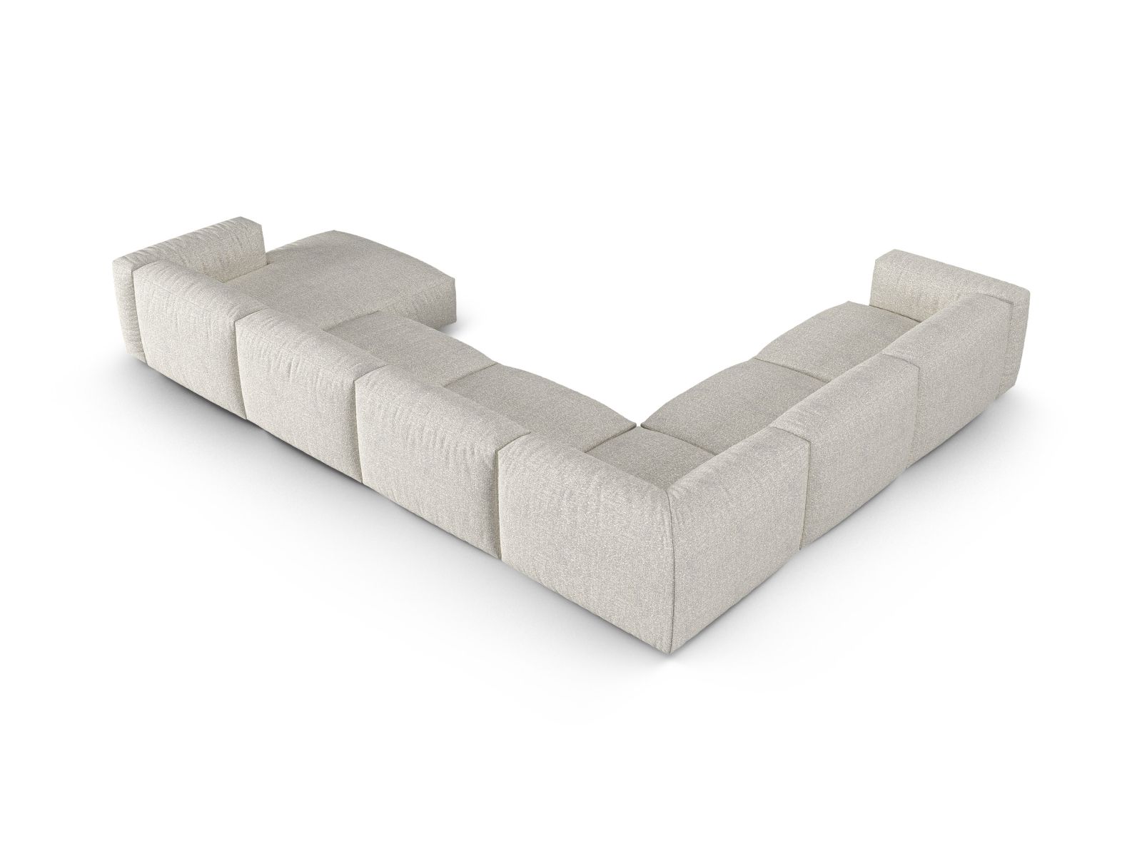 Boucle Modular Left Corner Sofa XL, "Martina", 6 Seats, 420x330x75