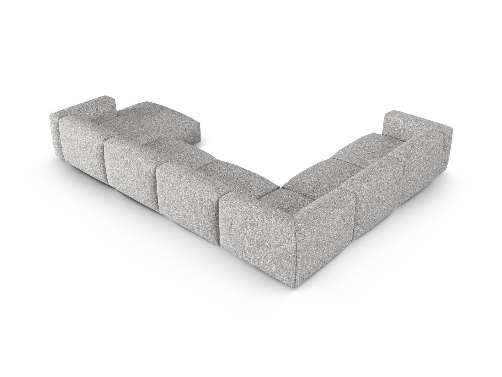 Boucle Modular Left Corner Sofa XL, "Martina", 6 Seats, 420x330x75