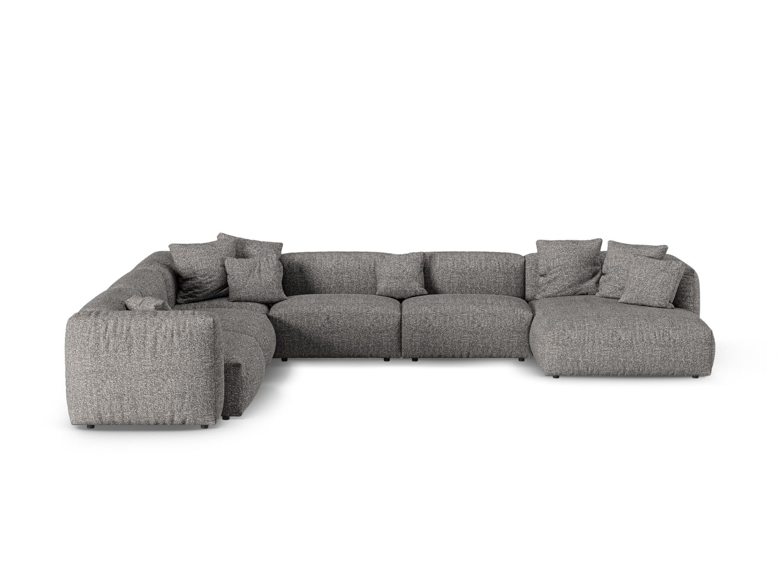 Boucle Modular Left Corner Sofa XL, "Martina", 6 Seats, 420x330x75