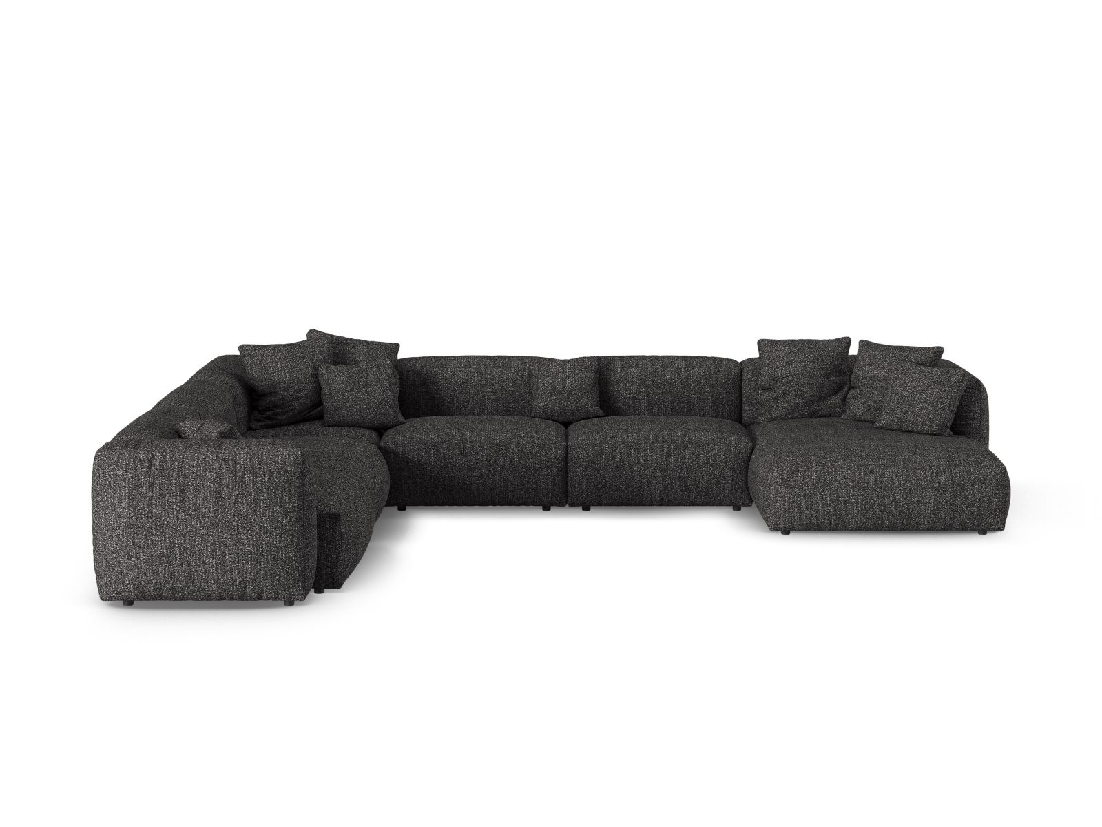 Boucle Modular Left Corner Sofa XL, "Martina", 6 Seats, 420x330x75