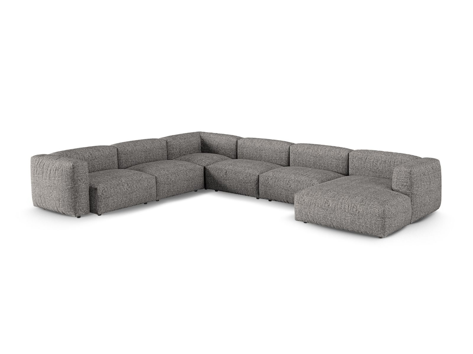 Boucle Modular Left Corner Sofa XL, "Martina", 6 Seats, 420x330x75
