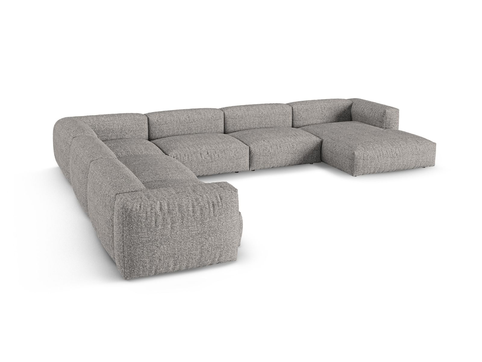 Boucle Modular Left Corner Sofa XL, "Martina", 6 Seats, 420x330x75
