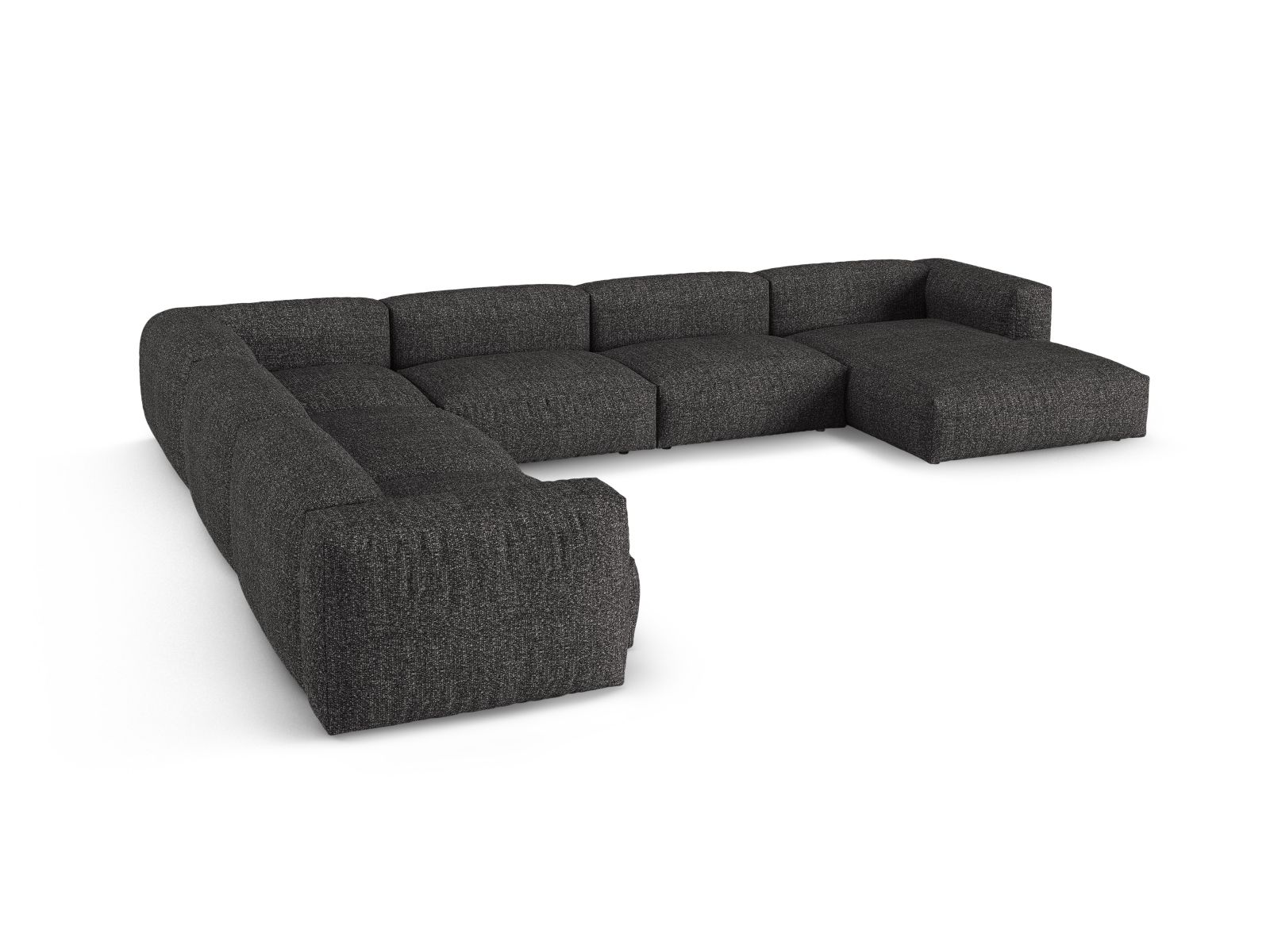 Boucle Modular Left Corner Sofa XL, "Martina", 6 Seats, 420x330x75