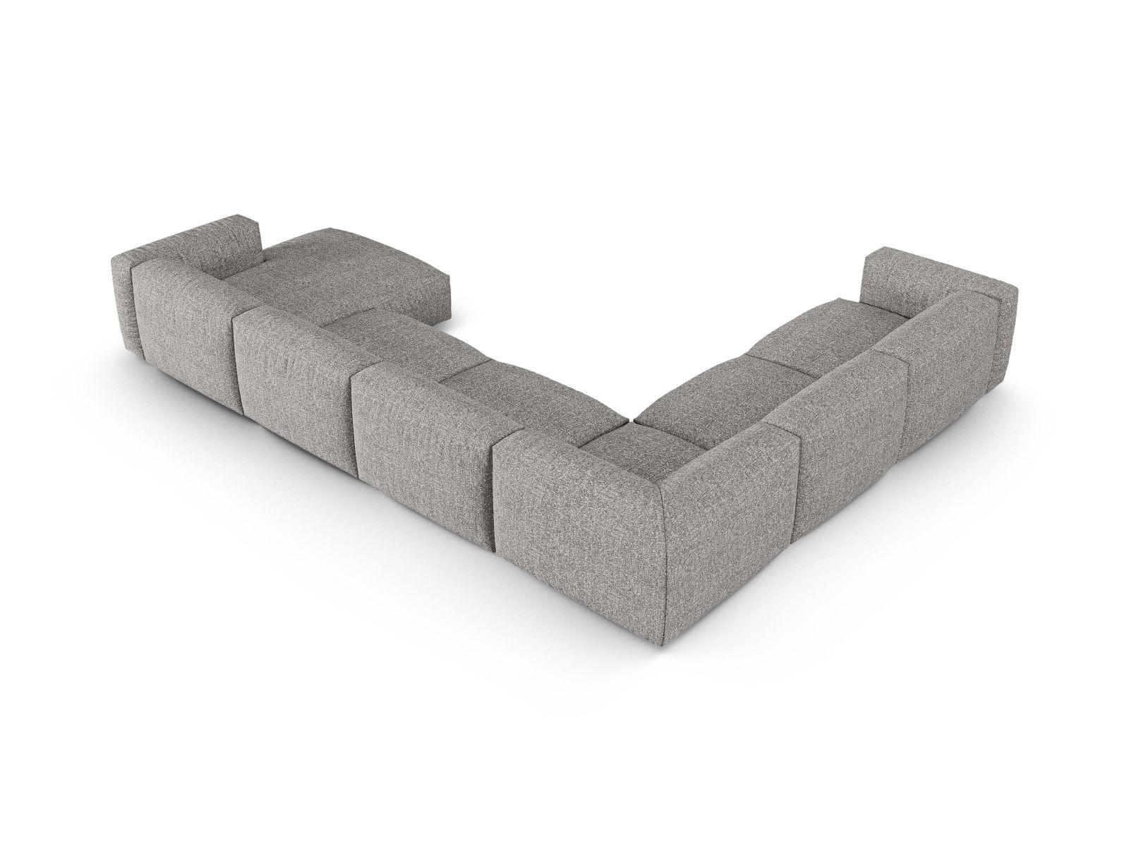 Boucle Modular Left Corner Sofa XL, "Martina", 6 Seats, 420x330x75