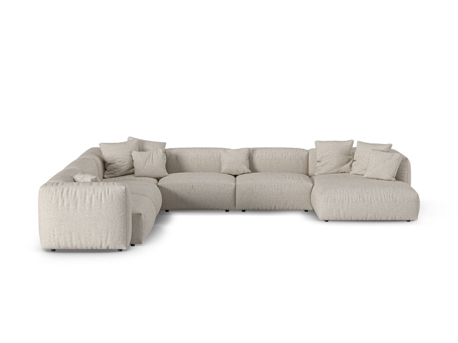 Boucle Modular Left Corner Sofa XL, "Martina", 6 Seats, 420x330x75