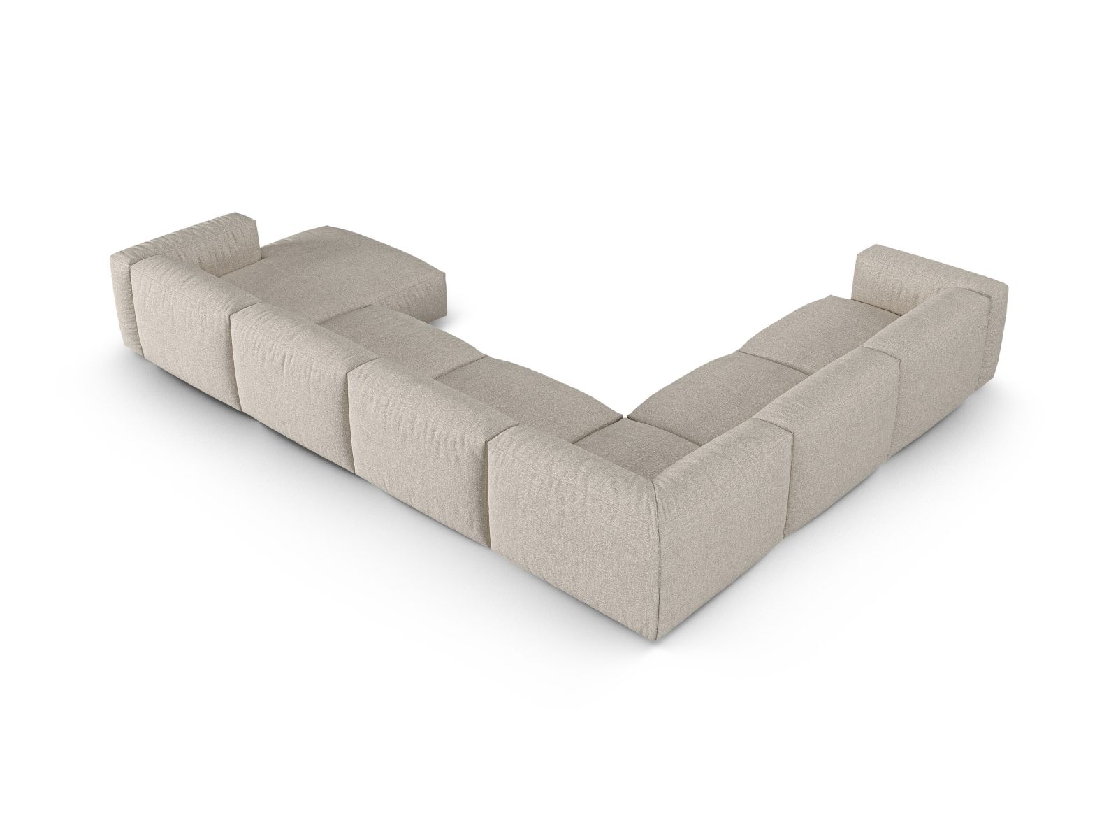 Boucle Modular Left Corner Sofa XL, "Martina", 6 Seats, 420x330x75
