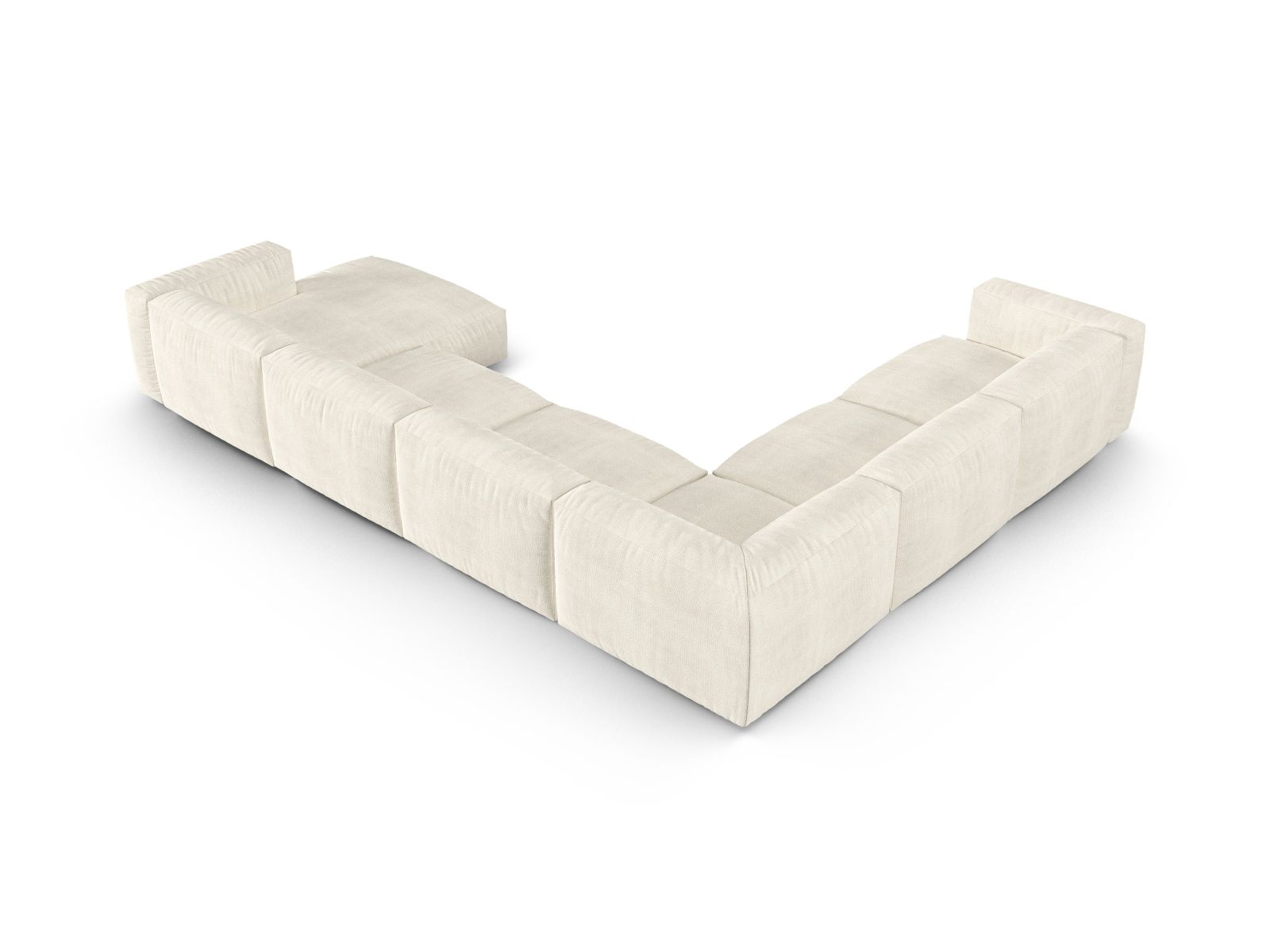 Boucle Modular Left Corner Sofa XL, "Martina", 6 Seats, 420x330x75