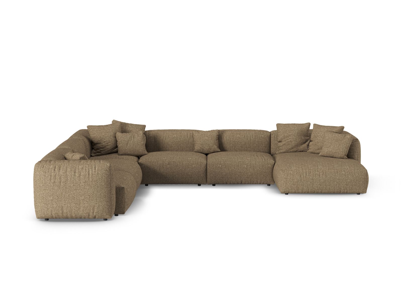 Boucle Modular Left Corner Sofa XL, "Martina", 6 Seats, 420x330x75