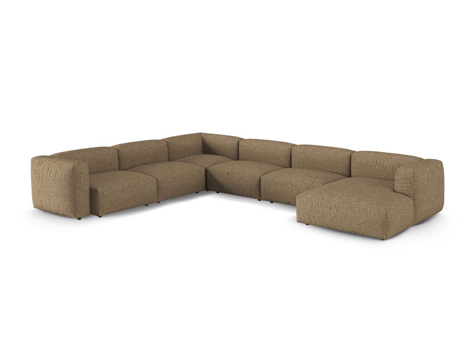 Boucle Modular Left Corner Sofa XL, "Martina", 6 Seats, 420x330x75