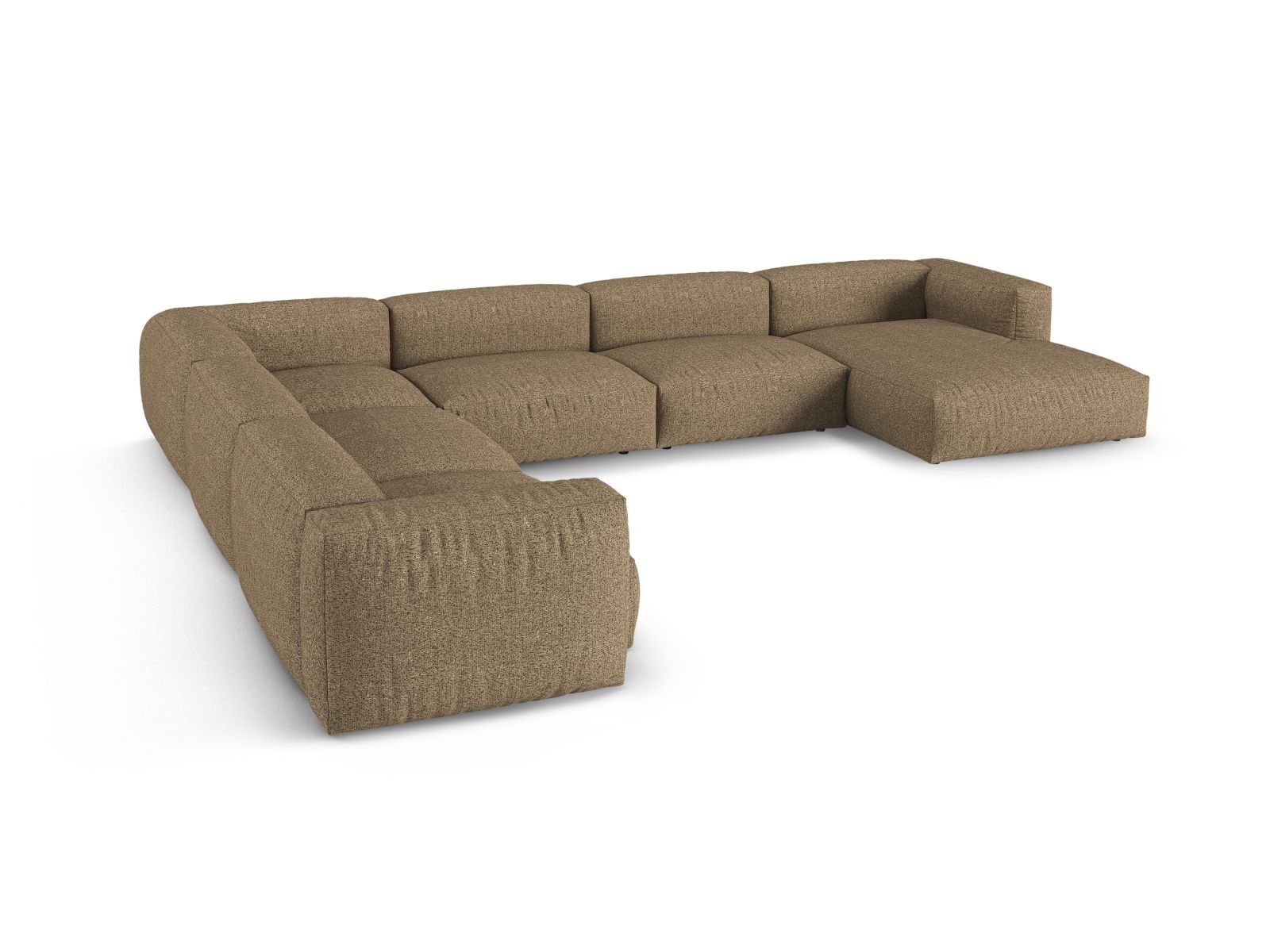 Boucle Modular Left Corner Sofa XL, "Martina", 6 Seats, 420x330x75